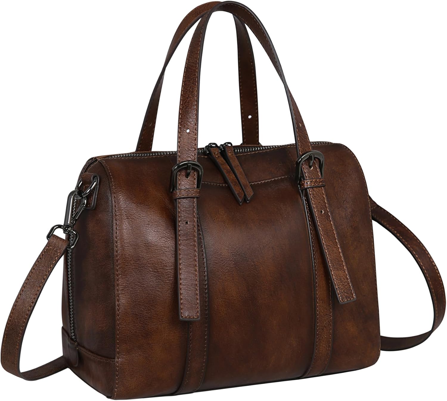 Iswee Genuine Leather Purses for Women Designer Hobo Crossbody Bag Satchel Handbags Top Handle Purses for Travel