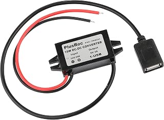 PlusRoc Waterproof 12V/24V to 5V Converter DC-DC Step Down Module Power Adapter (USB Connector)