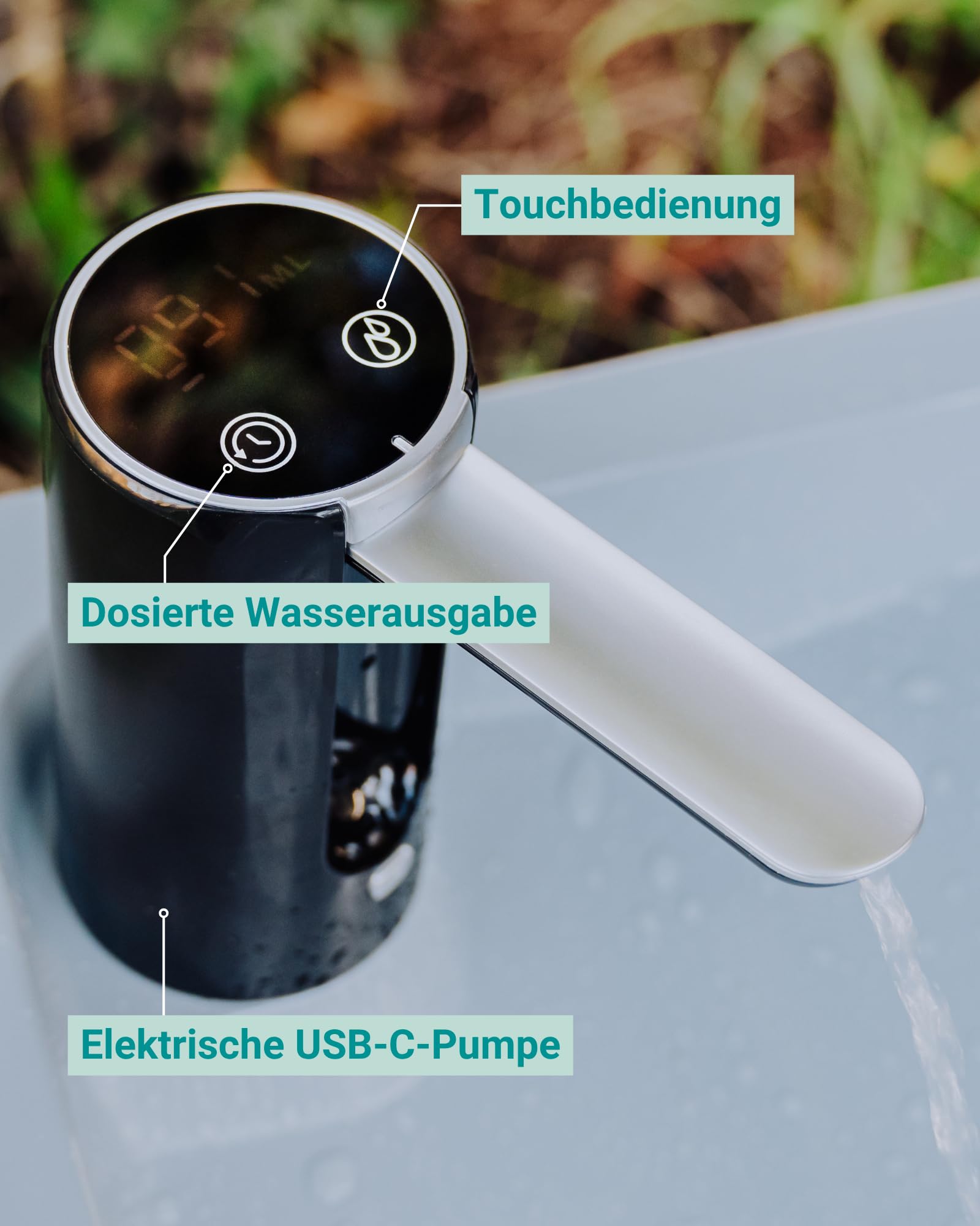 TRELINO Splash - Mobiles Waschbecken für Wohnmobil, Van & Outdoor-Setup, Camping Waschbecken mit elektrischer Pumpe, wiederaufladbar, Frisch-/Grauwasser