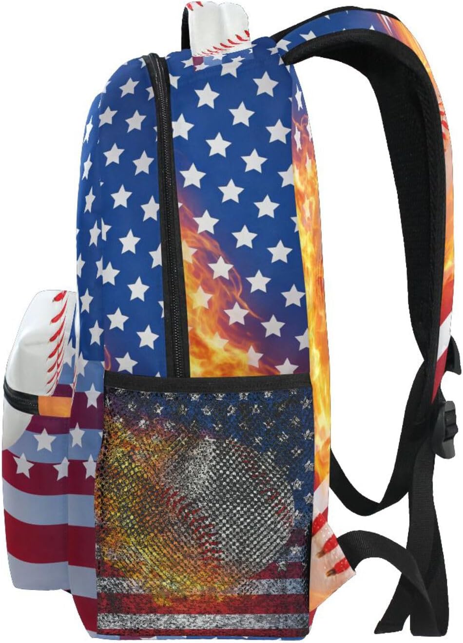 Blue Baseball Bookbags Chic 3th 4th 5th Grade School Backpacks Travel Laptop Daypack Bag Purse for Girls Boys Teens