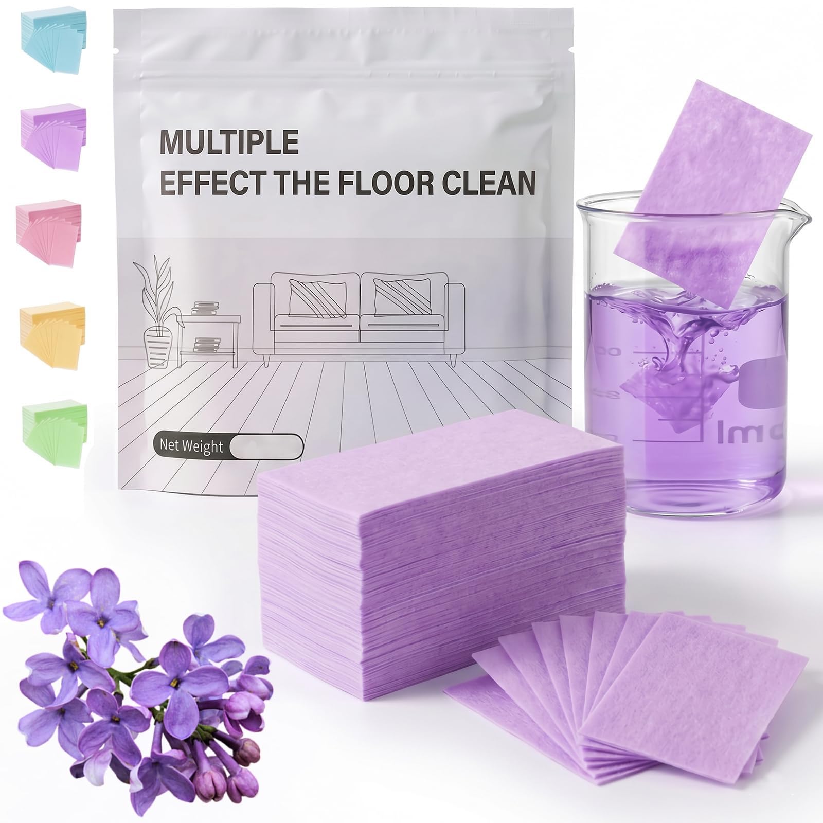 BOLEXA Multi Surface Floor Cleaner Tablets – Dissolvable Floor Cleaning Sheets For Wood, Laminate & Vinyl Floors – No Streak, Eco Friendly, Pet Safe Deep Cleaning Mop Tablets