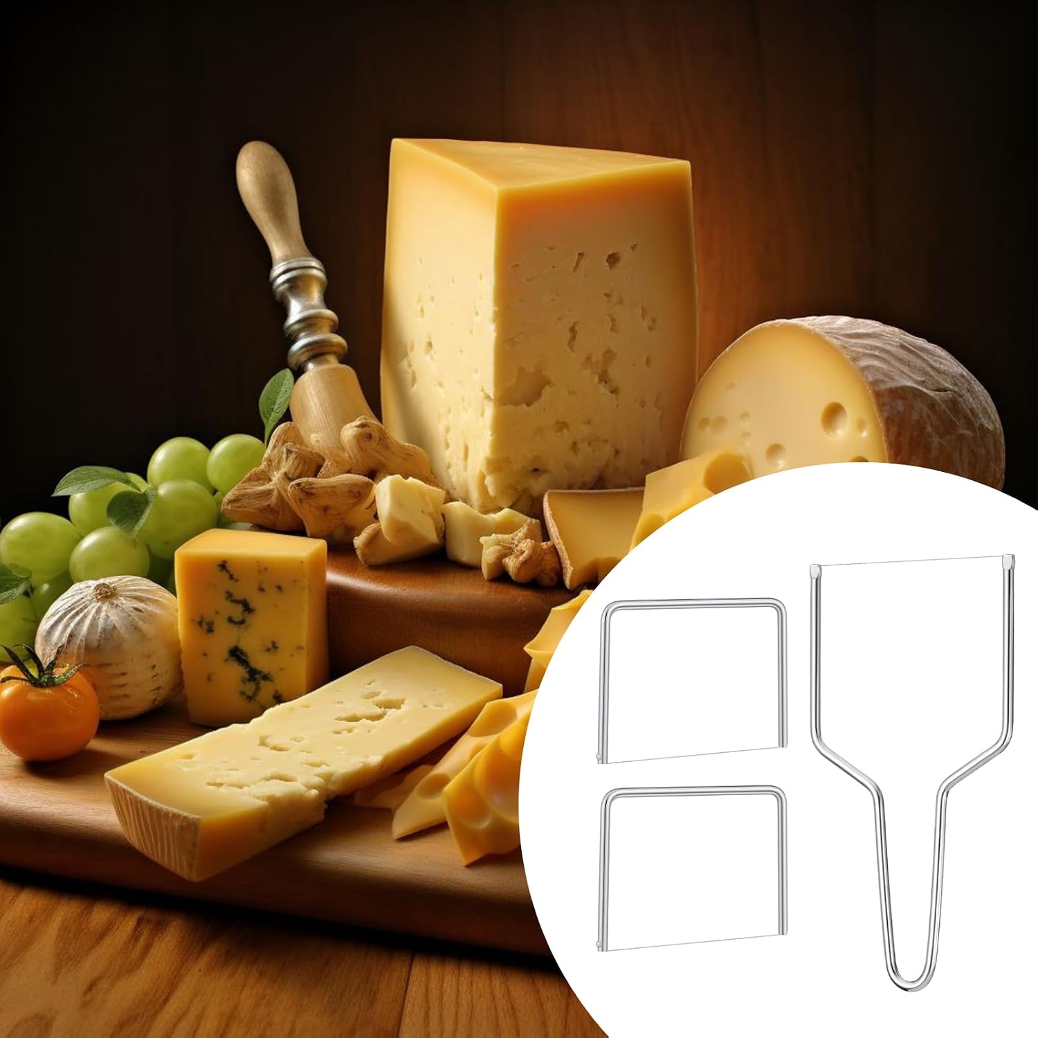 3 Pcs Cheese Slicer Wire Cheese Cutter Stainless Steel Block Butter Slicer Butter Cutter Tool (1 Y-Type & 2 U-Type)
