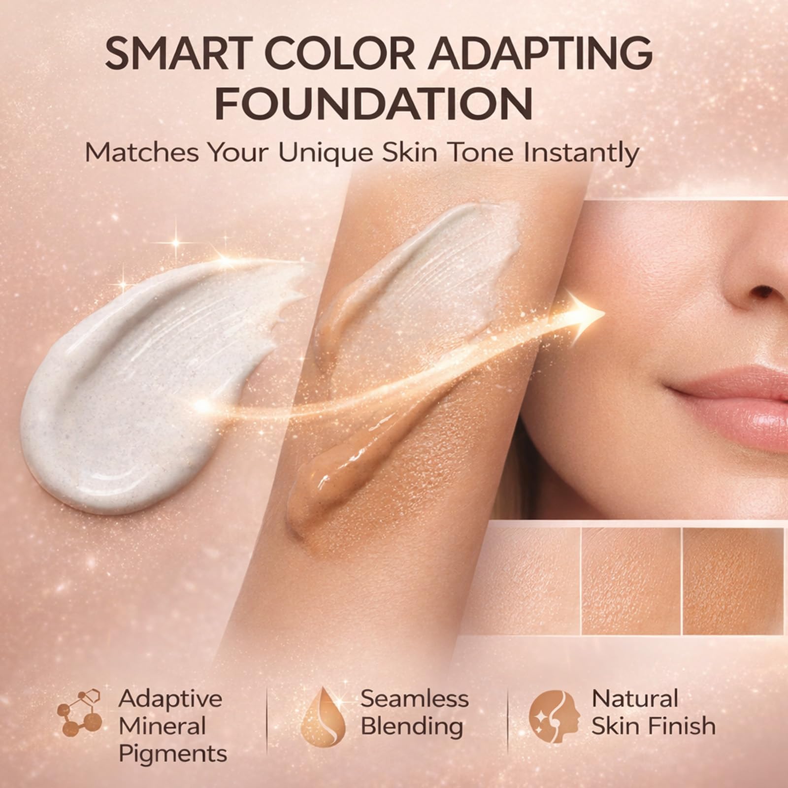 Korean Color Changing Liquid Foundation SPF 50, Medium to Full Coverage