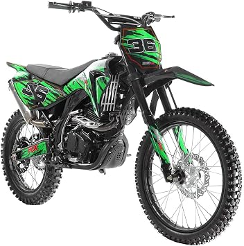 HHH Apollo AGB36 Motorcycle DB36 Dirtbike 250cc Dirtbike with 5 Speed Manual Clutch Gas Bike for Adult and Youth 21/18 inch Tires Green Color