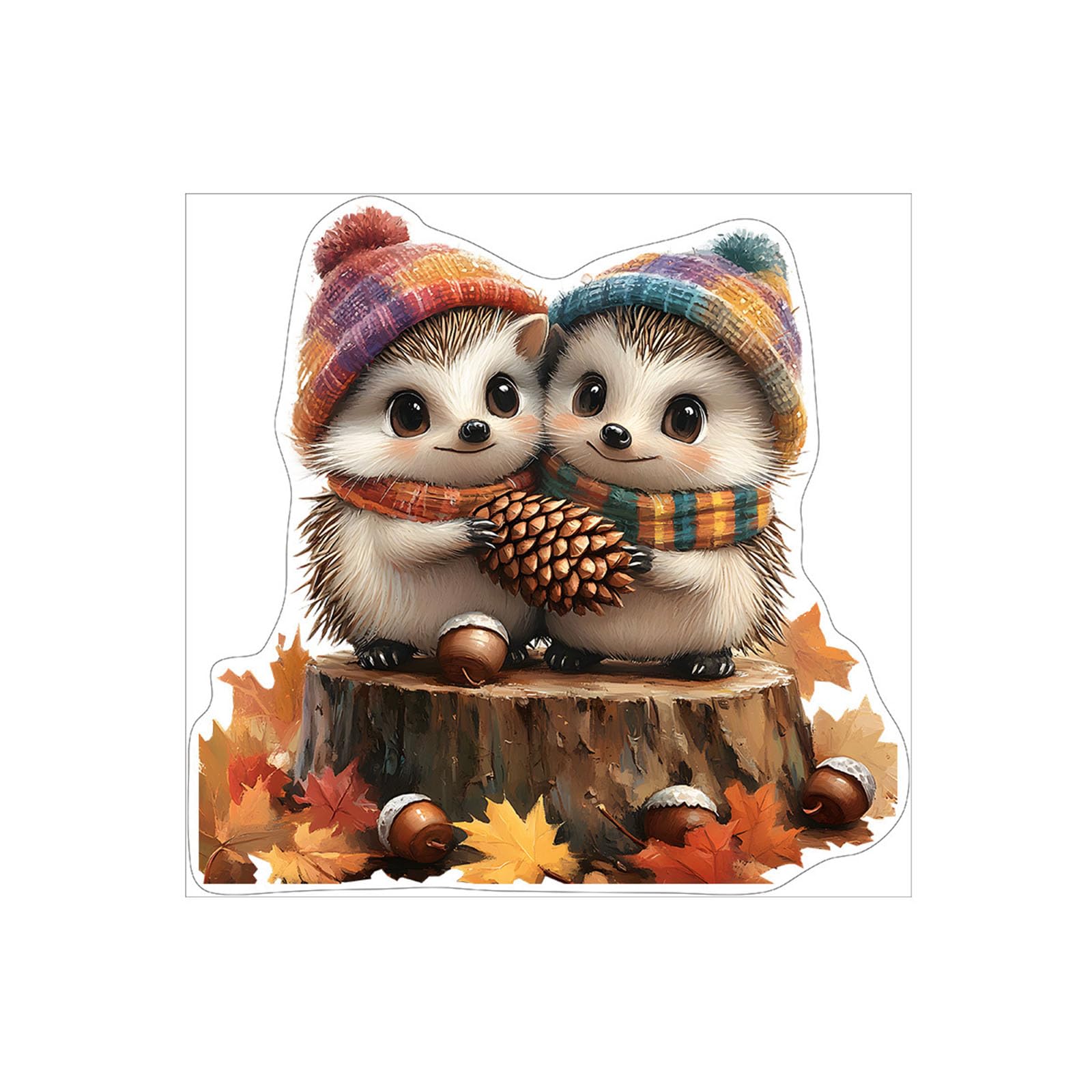 Tsophreniq Seasonal Animal Statics Cling Decal Adhesive PVC Sticker Fall Harvest Holiday Decorations for Glass Window and Door Statics Adhesive Sticker