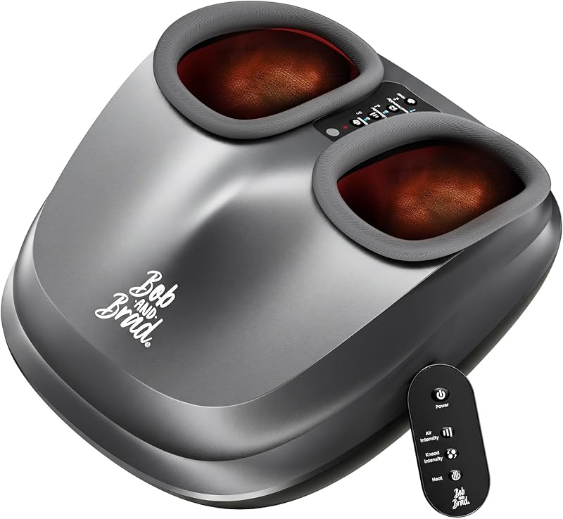 BOB and Brad Lite Foot Massager FSA Eligible HSA, Birthday Gifts for Women Men, Shiatsu Foot Massager with Heat for Neuropathy & Plantar Fasciitis Relief, Electric Deep Kneading Feet Massager Machine
