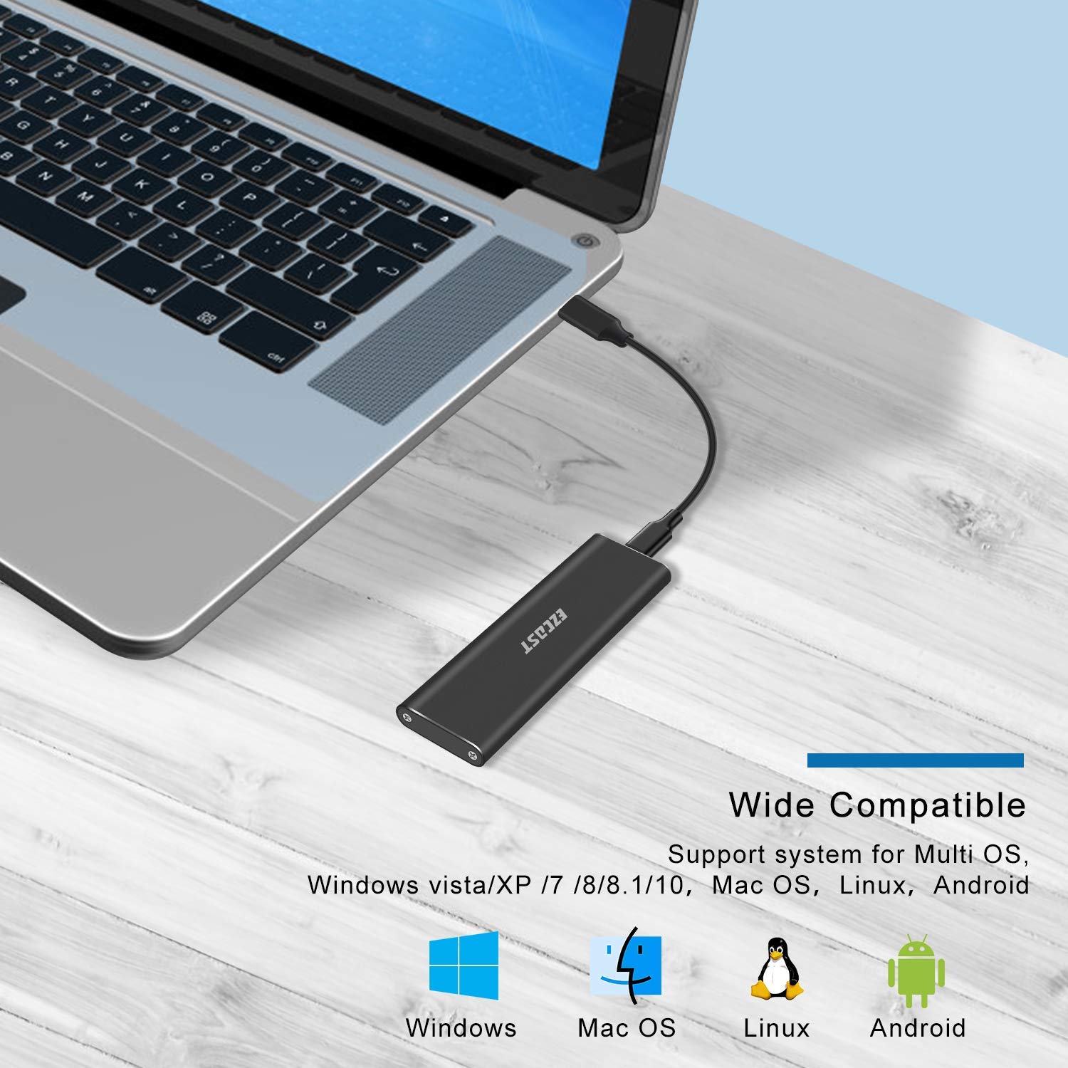 MICROWARE S8000 USB C to M.2 NVMe SSD Enclosure Reader, USB 3.1 Gen 2(10Gbps) to NVMe PCI-E Solid State Drive External Adapter Support UASP Trim (Fits only M.2 NVMe SSDs 2242/2260/2280) MICROWARE S8000 USB C to M.2 NVMe SSD Enclosure Reader, USB 3.1 Gen 2(10Gbps) to NVMe PCI-E Solid State Drive External Adapter Support UASP Trim (Fits only M.2 NVMe SSDs 2242/2260/2280)