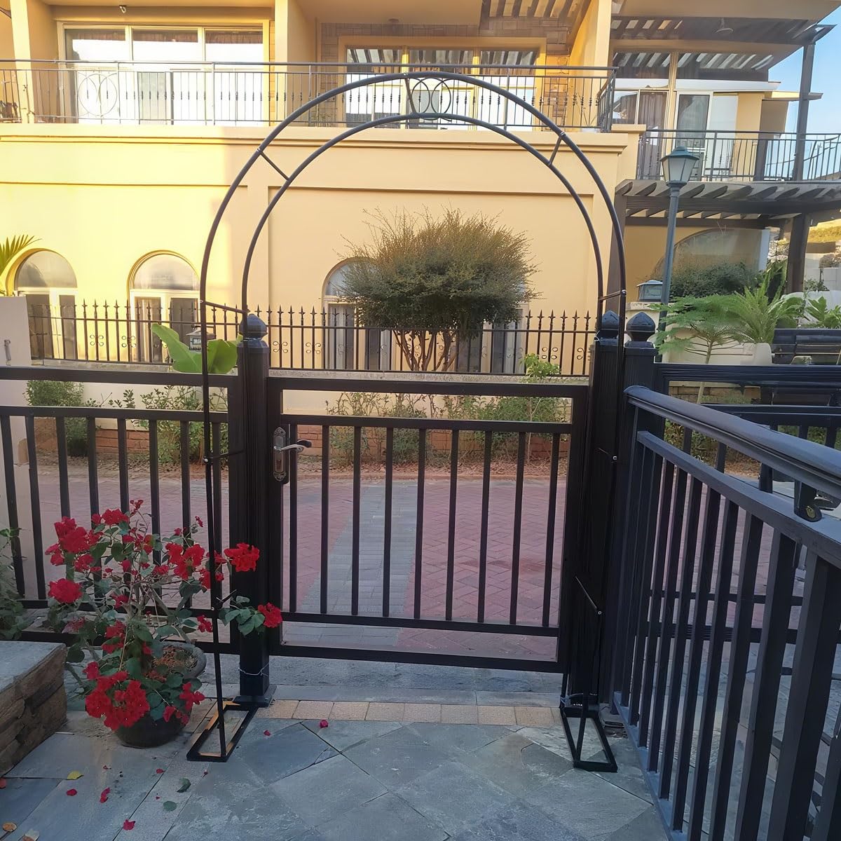 Metall Gartenbogen Rosenspalier Rankhilfe Pera Rankhilfe für Kletterpflanzen Hochzeit Det Erhältlich in Breiten 80-400cm L100xH220cm Stabiler Outdoor Pflanzenhalter