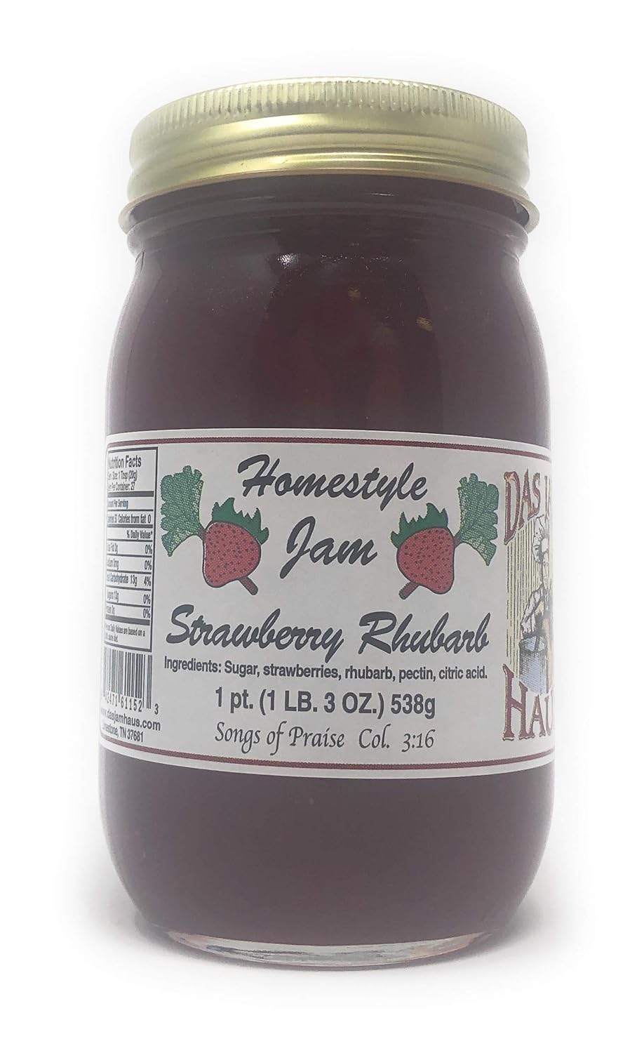 Das Jam Haus Strawberry Rhubarb Jam, 19 Ounce Jar Amazon.in Grocery
