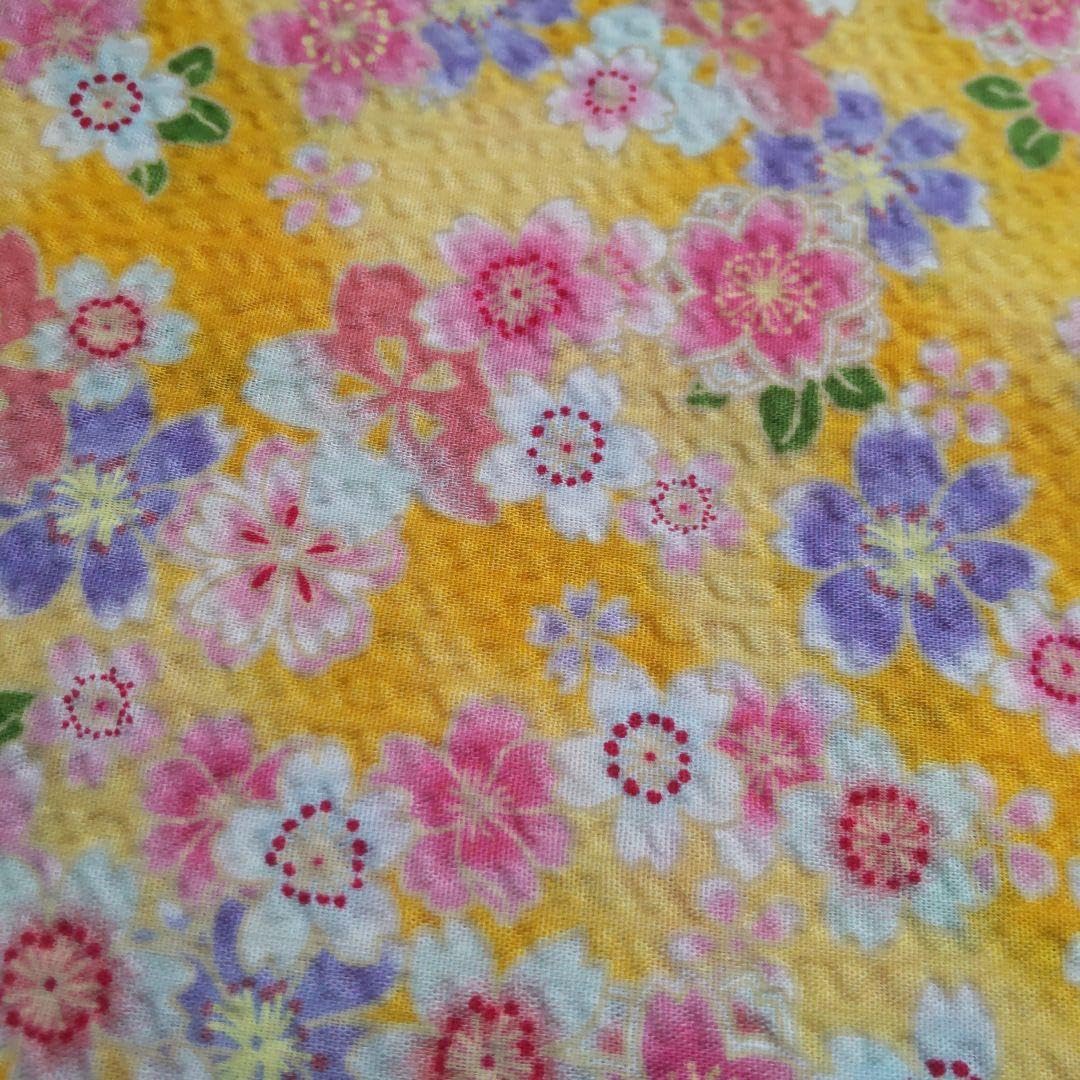 Amazon.co.jp: 再入荷！ リップル生地 桜山吹 ×ピンク 2m 浴衣 : おもちゃ