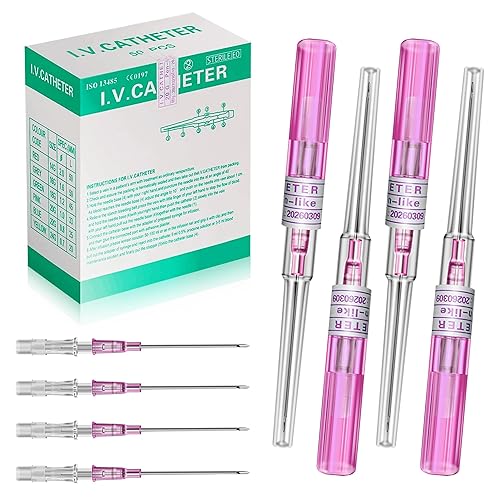 Miniatura 44 de combofix Agujas de perforación de catéter IV 20G – 6 agujas huecas de catéter para oreja, nariz, ombligo, pezón, labio, calidad profesional