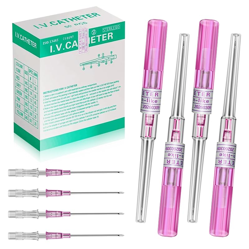Agulhas de cateter para piercing 20G combofix, pacote com 50 unidades