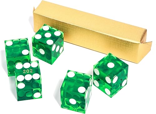 GSE Games & Sports Expert Juego de dados de casino estilo Vegas Pro de 19mm de grado AAA con bordes afilados y números serializados coincidentes,