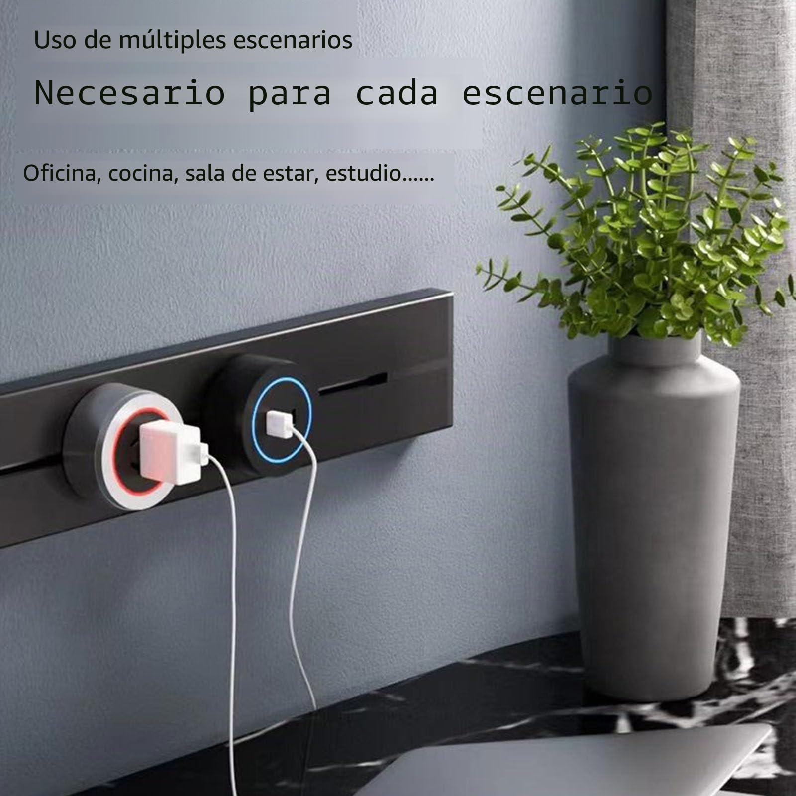 Enchufe de pista, carril de alimentación extraíble, enchufe deslizante, adaptador deslizante de cocina para el hogar, montaje en superficie no requiere ranura,White-60cm