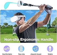 Vista 4 de YOGES VR Golf Club Handle Compatible with Oculus-Quest 2-Accessories, Virtual Reality Baseball Controller Attachment, Simulator Real Golf Game Bat