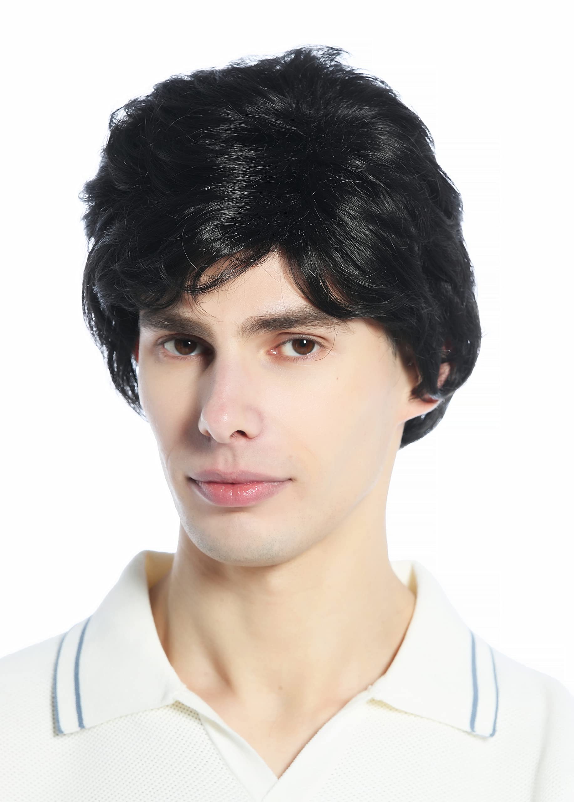 WIG ME UP - DW1335-2 Wig Men Women unisex short slightly waved dense off black-brown, black brown (2) - Image 2
