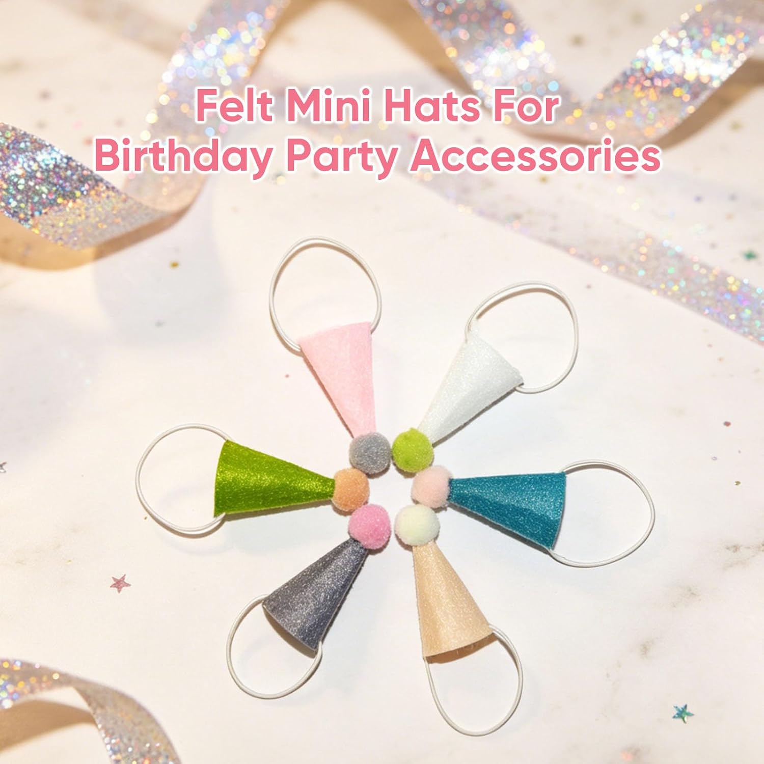12 Mini Party Hats for Stuffed Animals/Tiny Birthday Party Hats Accessories