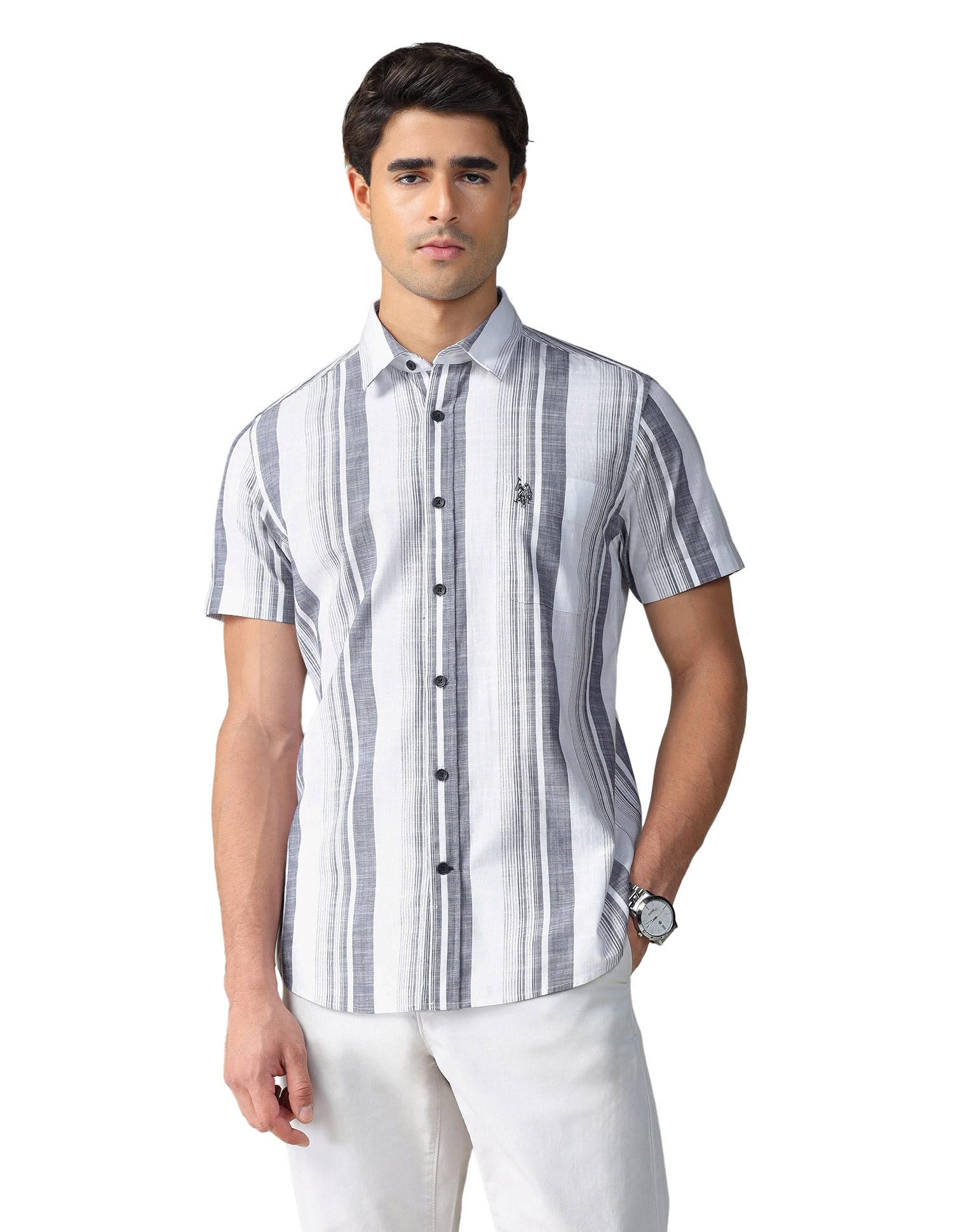 u.s. polo assn. denim co. Men's Striped Regular Fit Shirt-picture-27