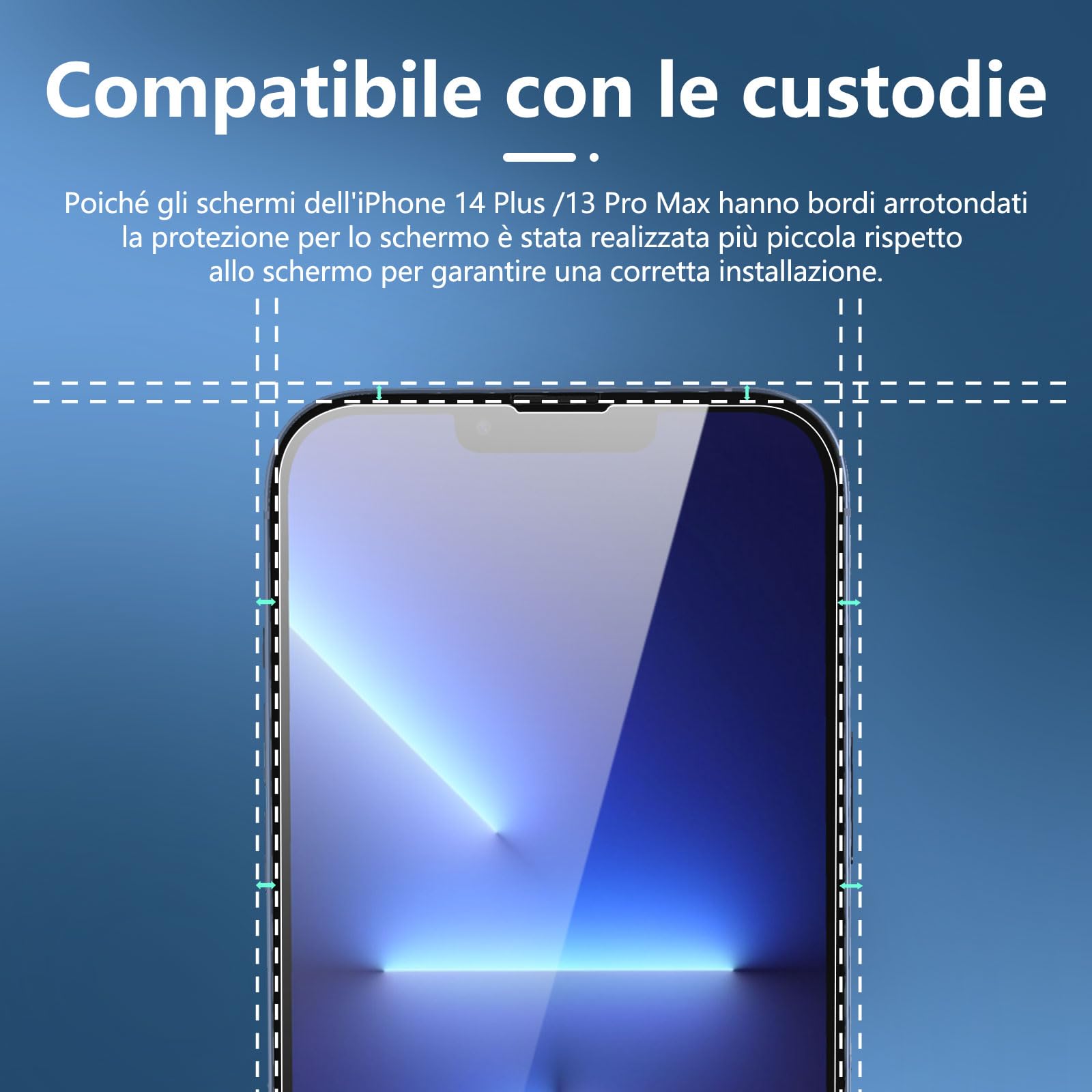 NEW'C 3 Pezzi, Vetro Temperato per iPhone 13 Pro Max, iPhone 14 Plus (6,7 Pollici), Pellicola Prottetiva Anti Graffio, Anti-Impronte,Senza Bolle,Durezza 9H, 0,33mm Ultra Trasparente,Ultra Resistente