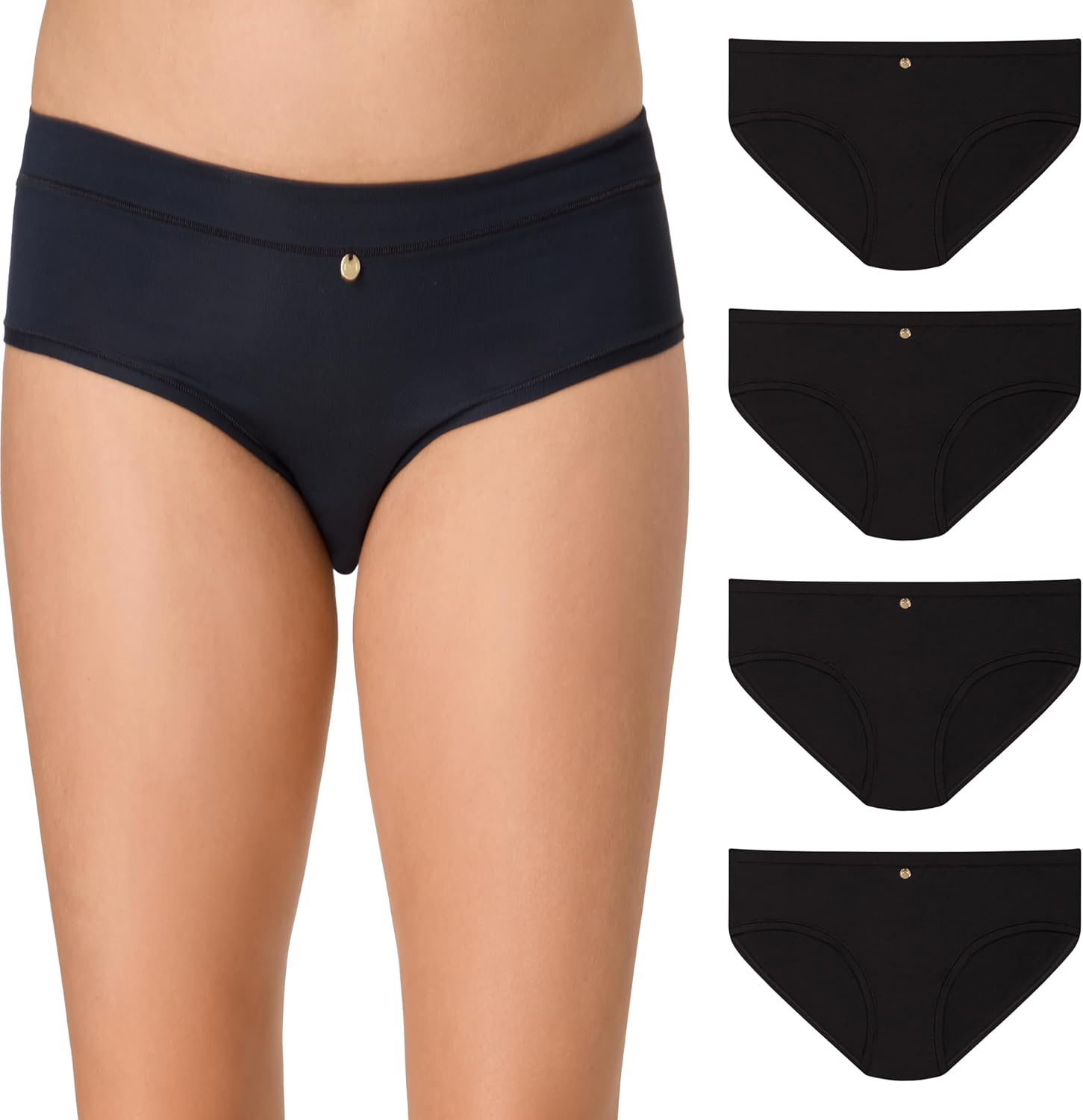 Maidenform Women's Underwear Hipsters, 4-Pack, Microfiber Hipster Panties for Women, Low-Rise Panty