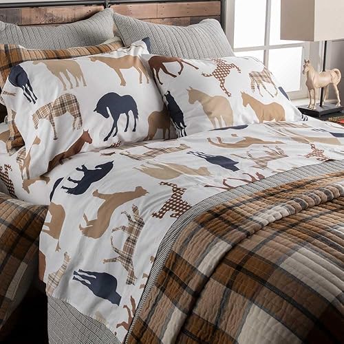 Miniatura 3 de Rods Western Trail Ride - Juego de sábanas tamaño individual a cuadros