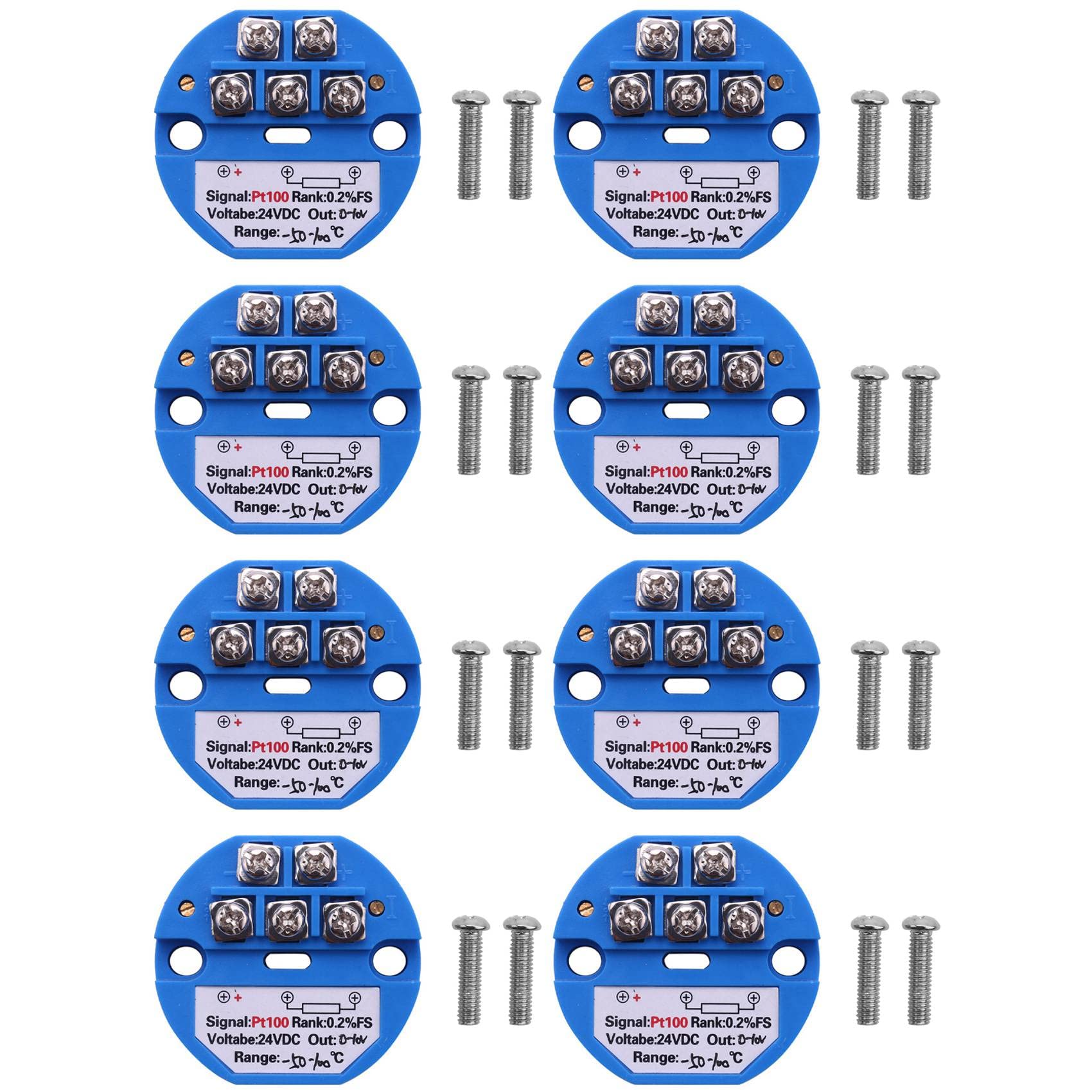 Jnchdghwa 8X RTD PT100 Temperature Transmitter DC24V Minus 50-100 Degree Output 0-10V