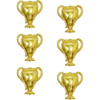 6 St ck Folienballon Pokal in GoldFu ball Pokal Folienballon GoldTroph enballonsGold Trophy Foil Balloonsf r Geburtstag PartyJubil enFu ballspiel ThemaChampion Troph e Party Dekorationen