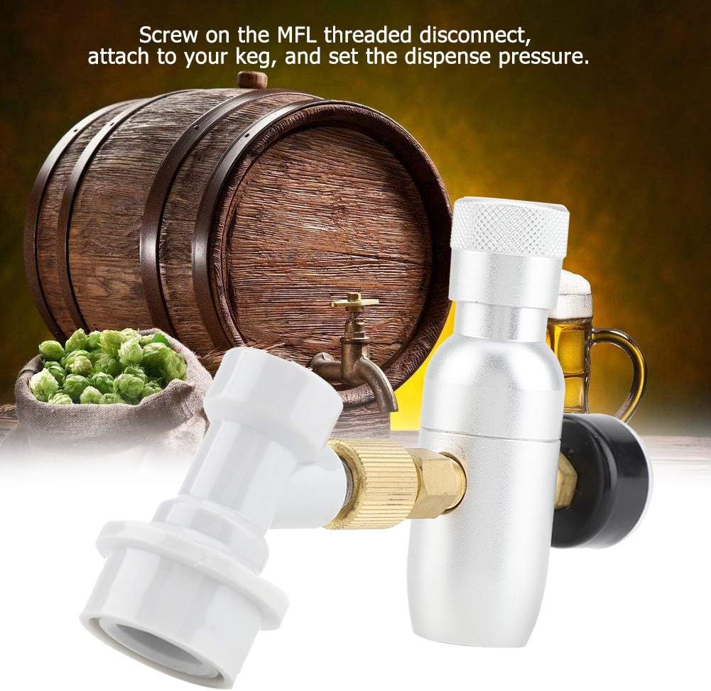 Mini Keg Regulator 0-150 PSI, Anodized Aluminum CO2 Charger with Gas Ball Lock Disconnect for Homebrew Beer Kegerator Soda Dispensing Outdoor Picnic