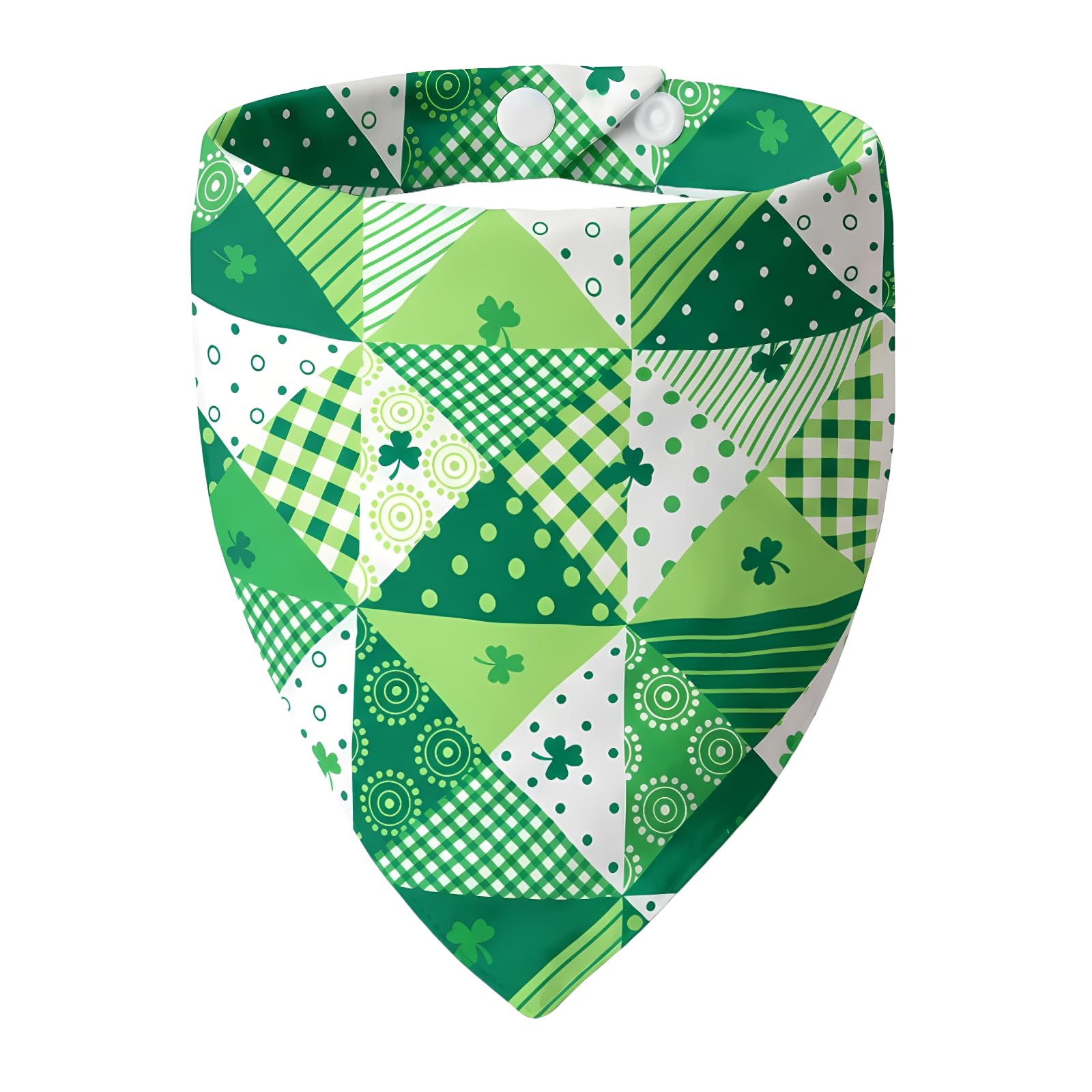 ICEMOOD Dog Bandana for St. Patricks Day Patchwork Shamrock - Pet Scarf with Adjustable Snap Button Cute Lucky Holiday Costumes for Irish Festivals, Large & Giant Breeds (75lbs+) — image 1