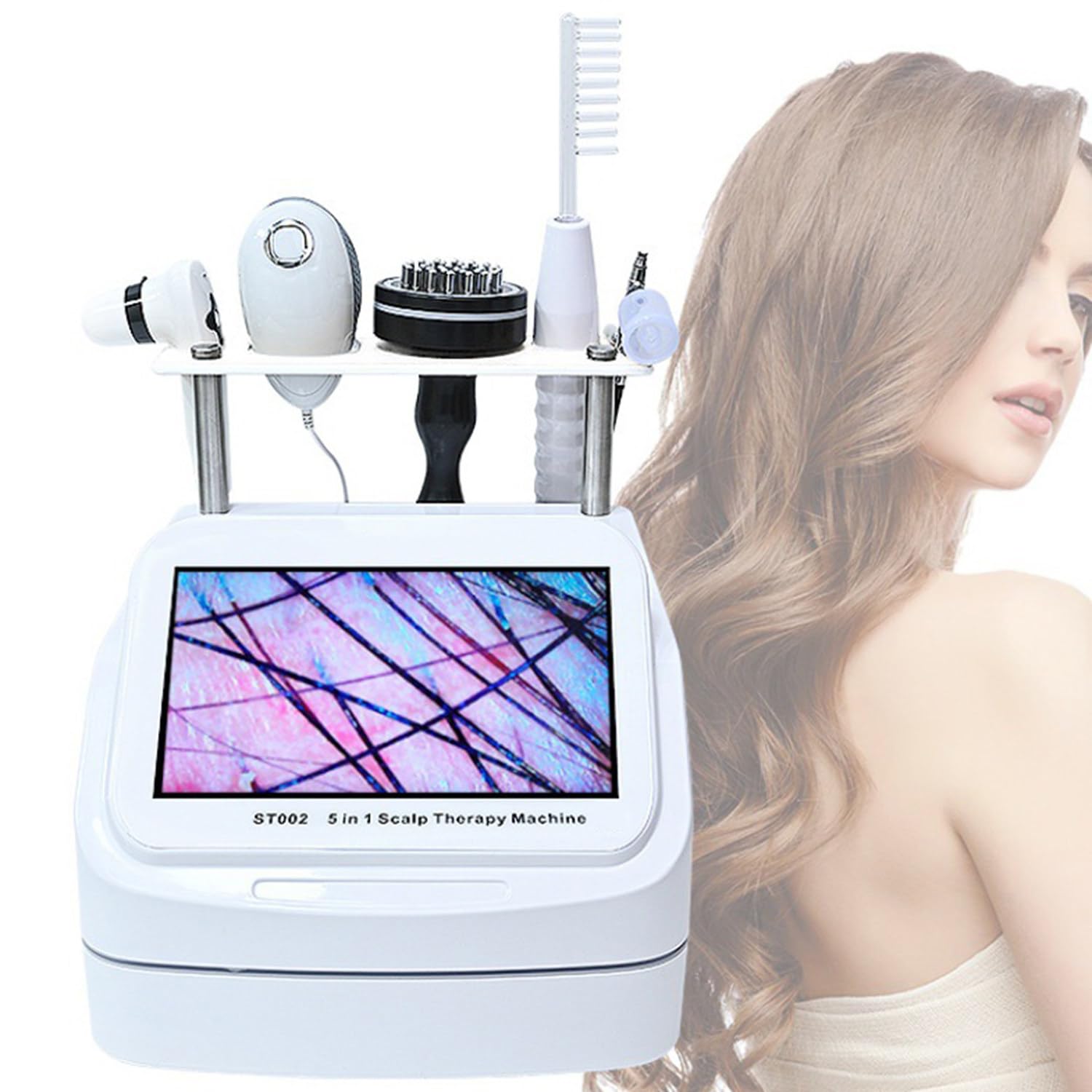 RETRIN 5-in-1 Hair Spa Scalp Massage Machine, Scalp Analysis Detector, Skin Hair Analyzer Equipment for Scalp Problem Diagnosis, Matched with Various Hair Care Products