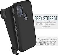 Vista 3 de Funda diseñada para Motorola Moto G50 con protector de pantalla integrado, protector resistente, cubierta frontal de policarbonato resistente