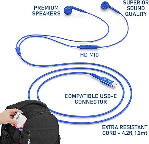 Miniatura 3 de LUDOS Zenith - Auriculares USB C para iPhone 16 15 Pro Max Plus iPad Pro, auriculares USB-C para Samsung Galaxy S24 S23 Ultra S22 S21 S20 A55 A54