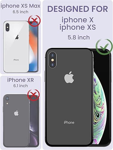 Miniatura 2 de Dretal Funda para iPhone X, iPhone Xs, probada en caídas de grado militar, parte trasera dura y borde suave, funda protectora de teléfono para