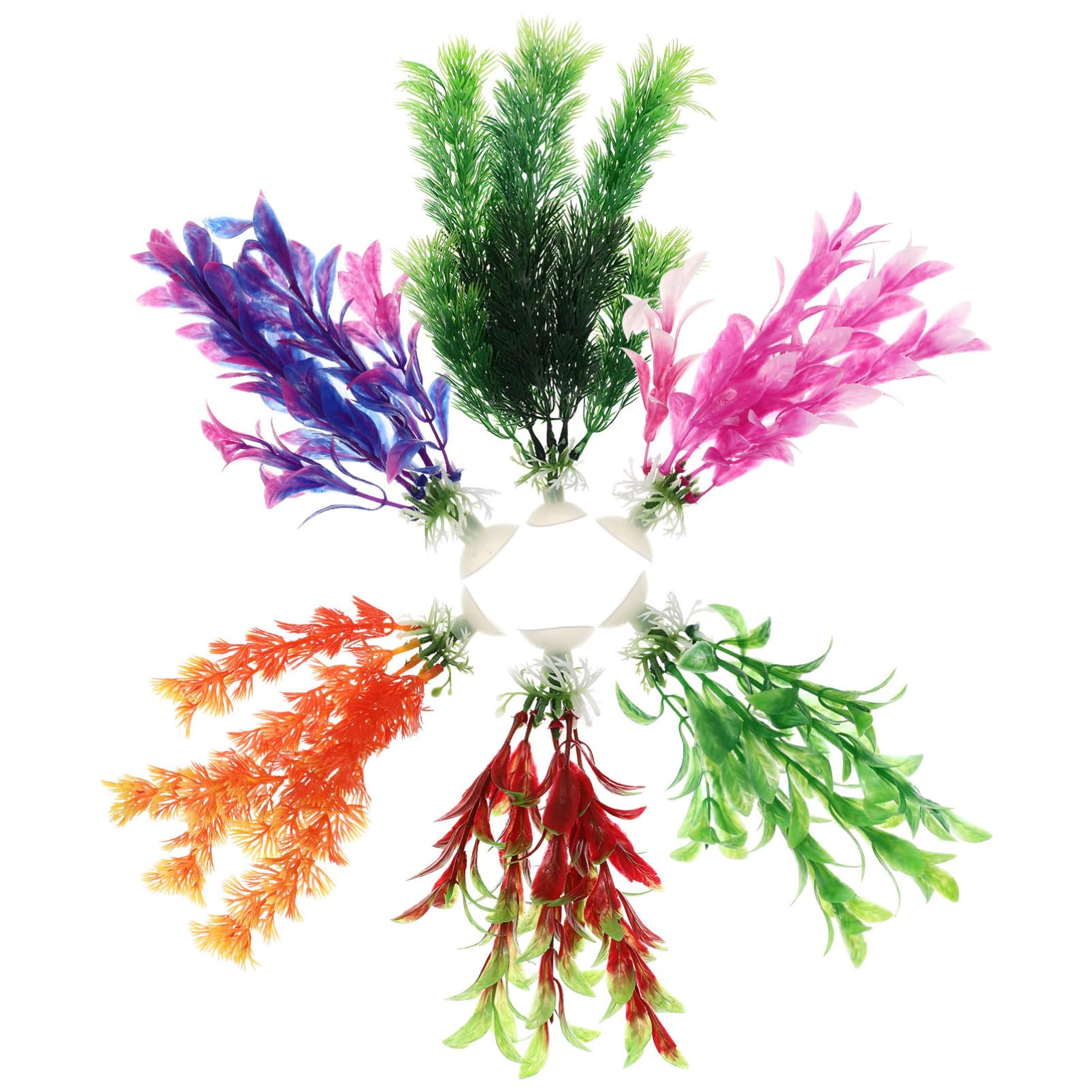 Sosoport 5 Juegos Pecera Paisajismo Agua Plantas Artificial Plants Aqua Plant Titular De La Planta del Acuario Decoración Al Aire Falso Decoración Decorativa del Acuario 6 Piezas * 5