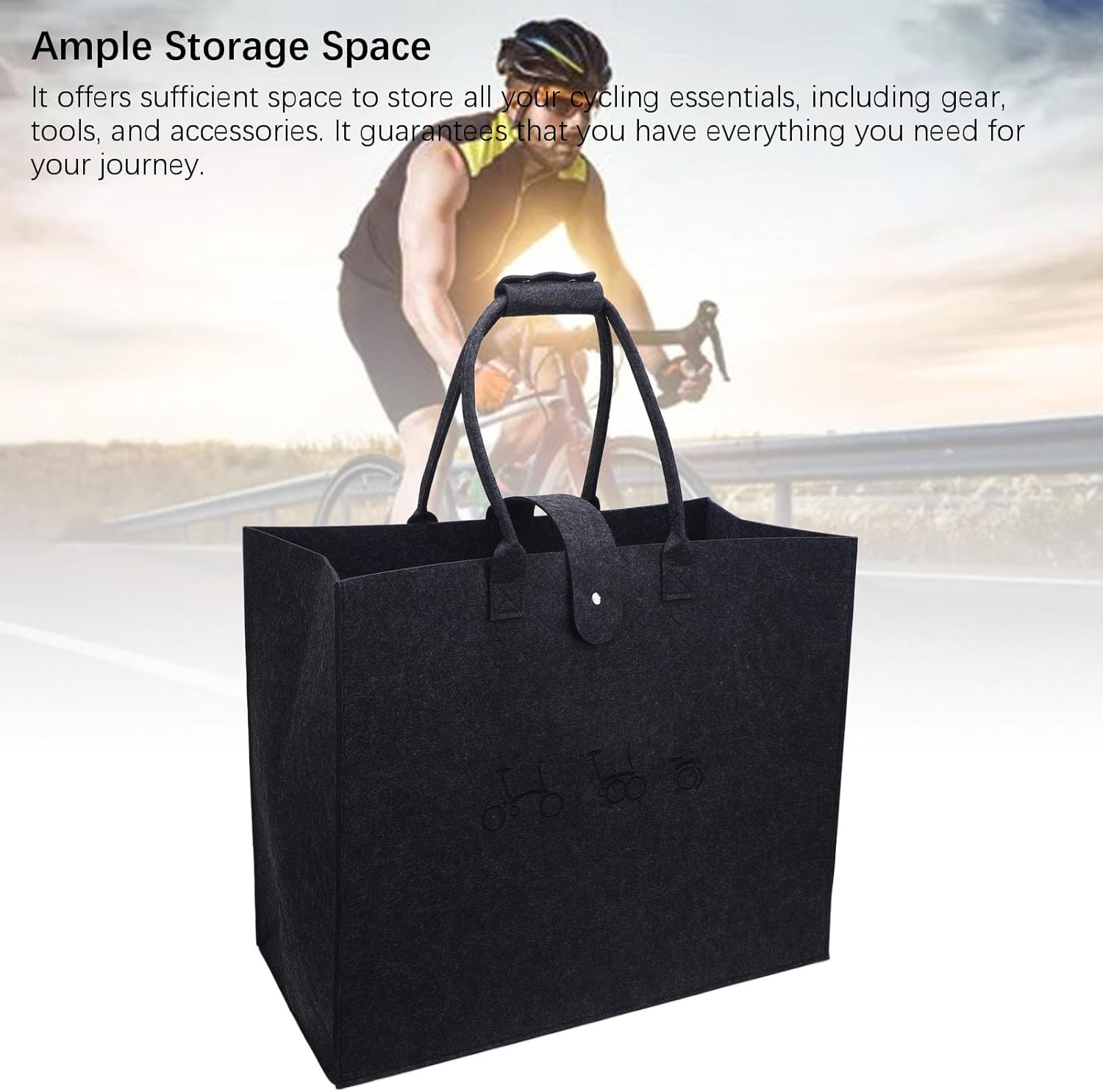 16 Inch Folding Bike Bag Nonwoven Portable Travel, Lightweight Transport Carrying Case for Bike Cycling Accessory, Easy to Switch Carry Hand or Shoulder