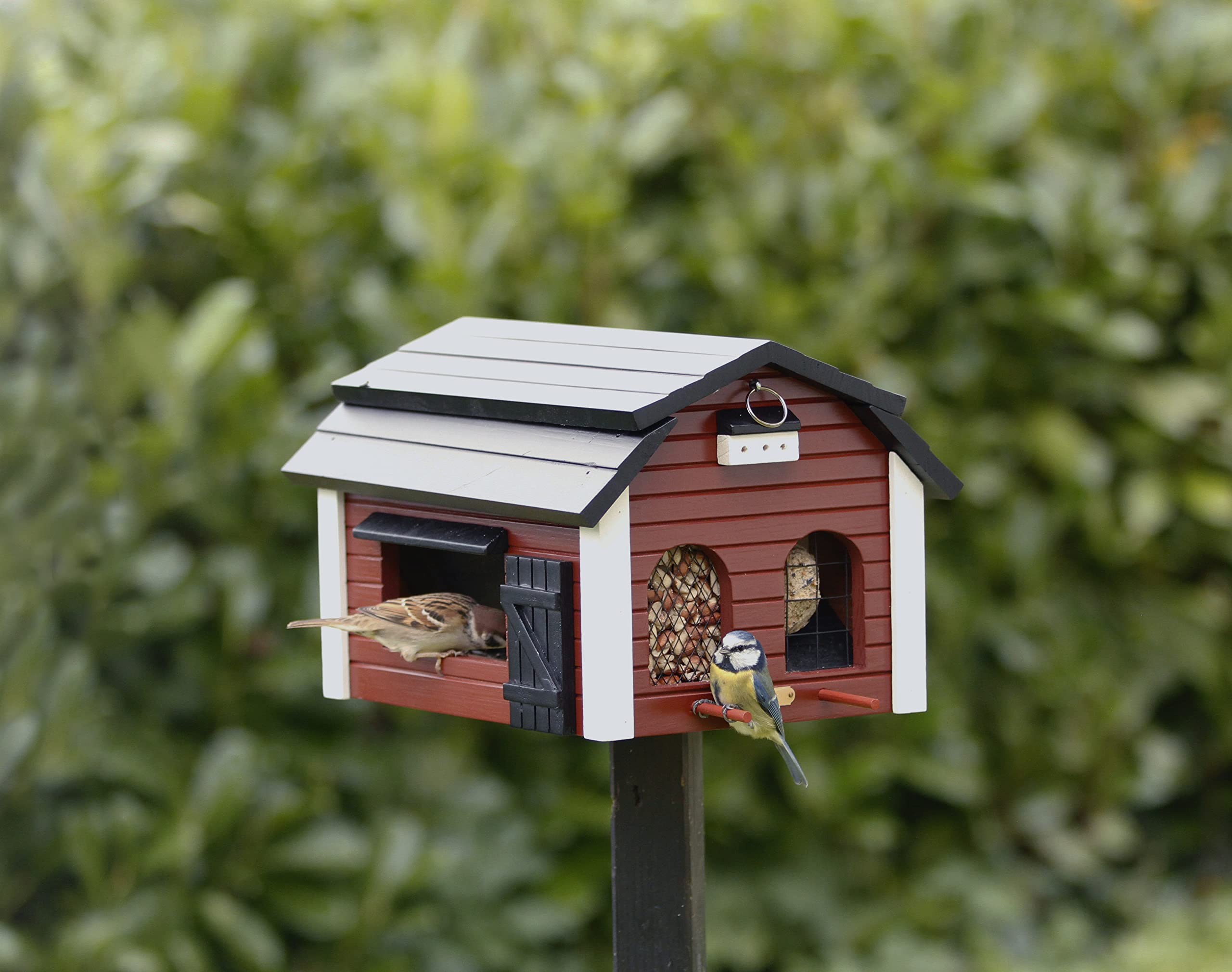 Wildlife Garden WG221 Futterscheune Rot - Vogelfutterhaus aus Holz
