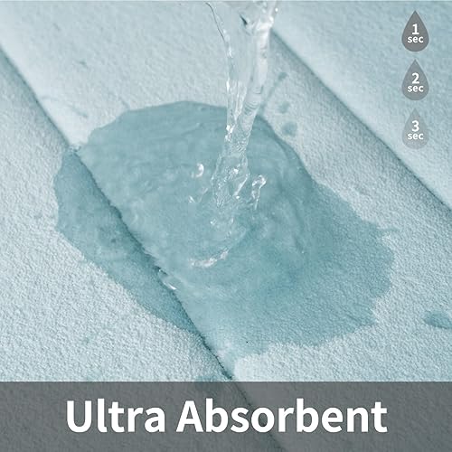 Miniatura 4 de ROSMARUS Tapete de baño de espuma viscoelástica de 17 x 24 pies, tapete de ducha absorbente de agua, tapete de baño grueso antideslizante con