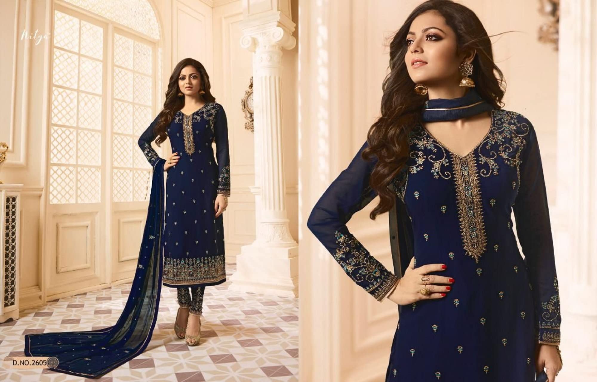 Designer pakistano Shalwar Kameez con Dupatta abiti indiani pronti da indossare abito pantalone, Scelta 3, 48