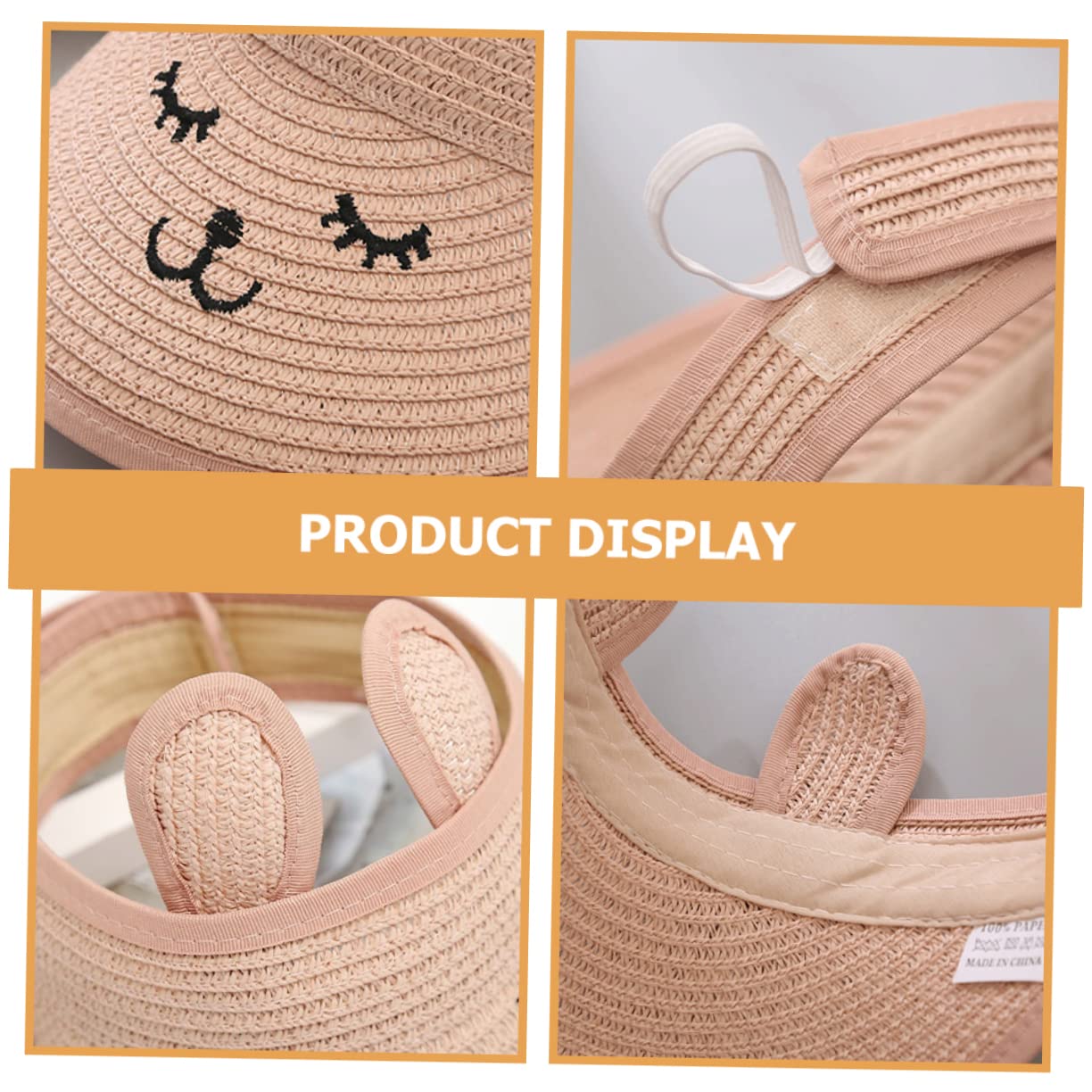 BESPORTBLE 5 Pezzi Cilindro Vuoto strenne Natale Cappello Sole Cappellino Visiera Tappi Piscina Spiaggia Visiera Parasole UV Protezione Alette Parasole per Donna Visiere per Donna Papiro Rosa