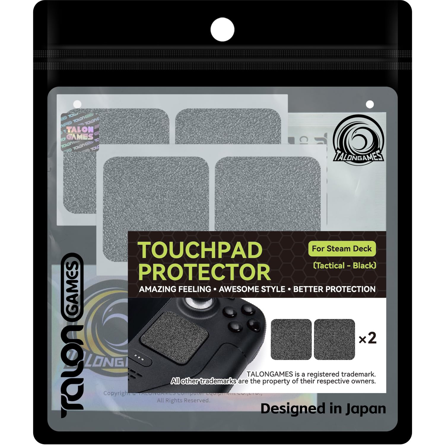 TALONGAMES Touchpad Protector Compatible with Steam Deck OLED/Steam Deck Trackpad Skin (Trackpads Protector, Tactical - Black)