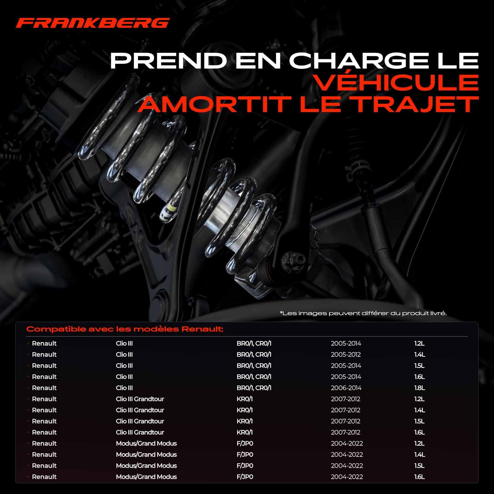 Frankberg 2 ressorts de suspension, essieu arrière 8200341248 | Compatible avec: Mode/Grand Mode F/JP0, Clio III BR0/1 CR0/1, Clio III Grandtour KR0/1