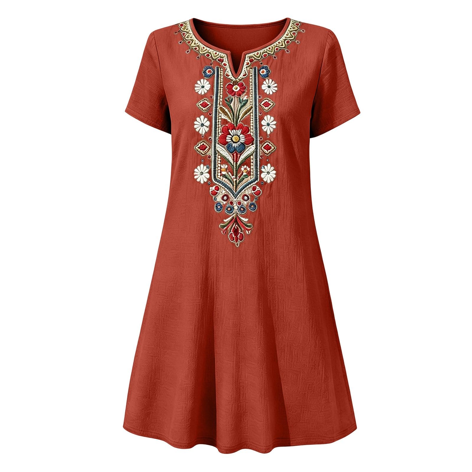 Vestidos de mujer de verano midi aireados vestidos de verano ligeros hasta la rodilla vestido de playa vestido informal midi vestido bohemio suelto vestido de playa sin mangas cuello redondo