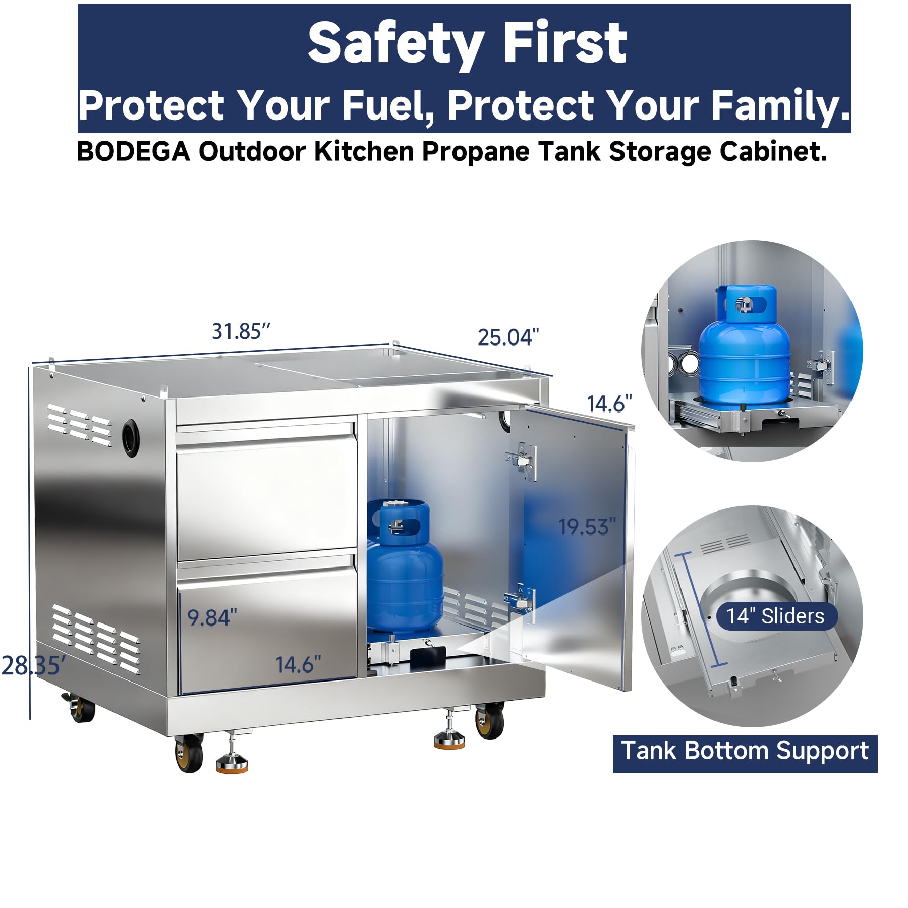 Amazon.com : BODEGA Stainless Steel Outdoor Kitchen Drawer Cabinet