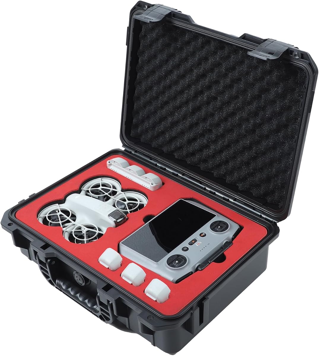 Travel Hard Case for DJI Neo Fly More Combo | Holds Up to 7 Batteries, Fits Drone, DJI RC 2 / RC-N3 / N2 Remote Controller, Charging Hub & Accessories | IP67 Waterproof, Shockproof, Dustproof