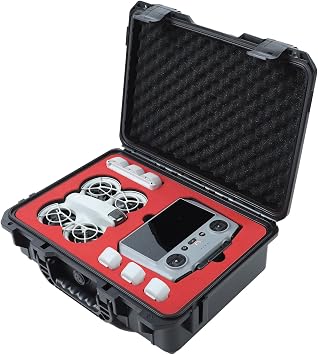 Travel Hard Case for DJI Neo Fly More Combo | Holds Up to 7 Batteries, Fits Drone, DJI RC 2 / RC-N3 / N2 Remote Controller, Charging Hub & Accessories | IP67 Waterproof, Shockproof, Dustproof