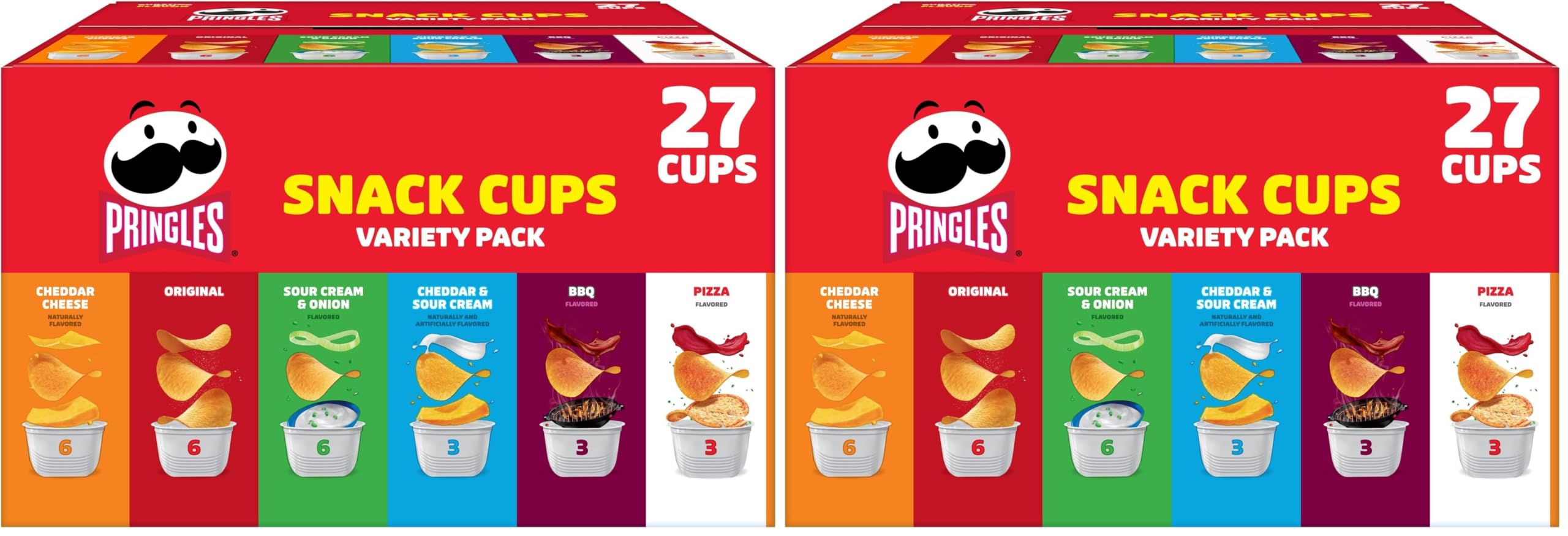 Potato Crisps Chips, Snack Stacks, Lunch Snacks, Office and Kids Snacks, Variety Pack (27 Cups) (Pack of 2)