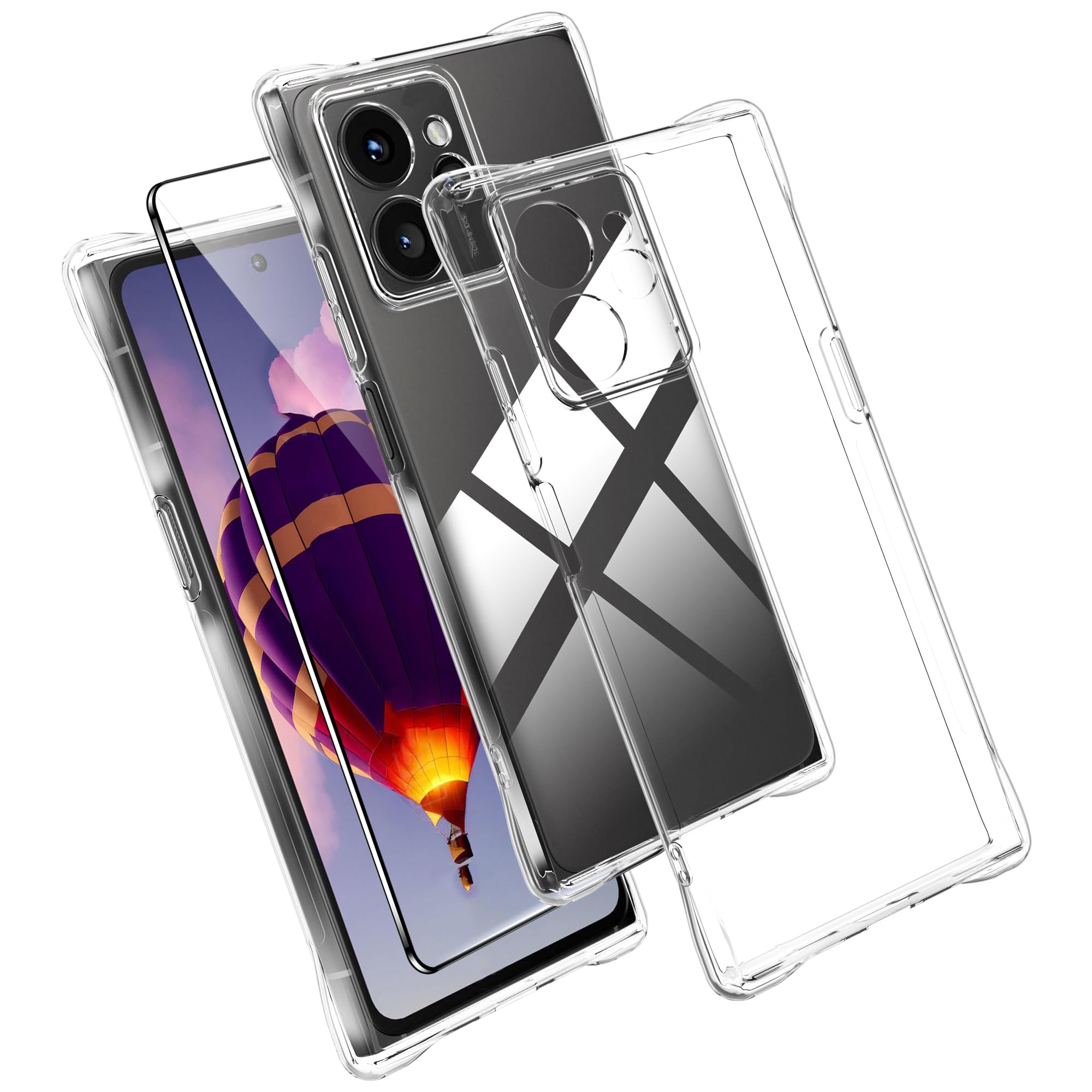 Case for HMD Skyline 5G Cover with 2 Screen Protectors Tempered Glass Transparent Protective Silicone TPU Case