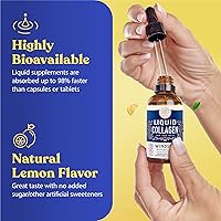 Vista 5 de WINDSOR BOTANICALS - Suplemento concentrado de péptidos de colágeno líquido, soporte para cabello, piel, uñas, articulaciones, gotas sublinguales