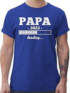 T-Shirt Herren - Geschenk zum Vatertag - Papa Loading 2023 weiß - 5XL - Royalblau - Geschenke Fuer Papas Tshirt männer Shi...