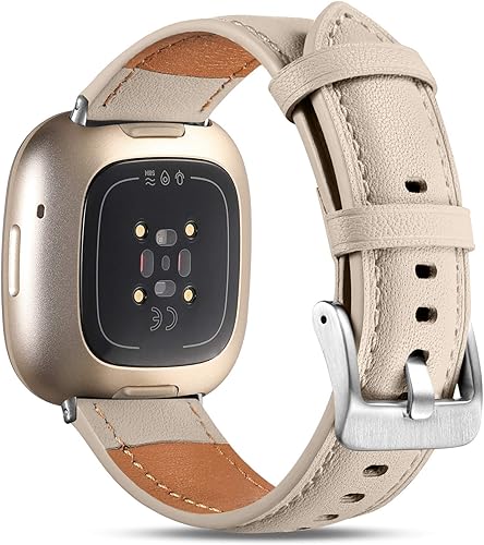 Maledan Correas de cuero compatibles con Fitbit Versa 3/Fitbit Sense, cuero fino de grano superior, accesorios de repuesto para mujeres y hombres,